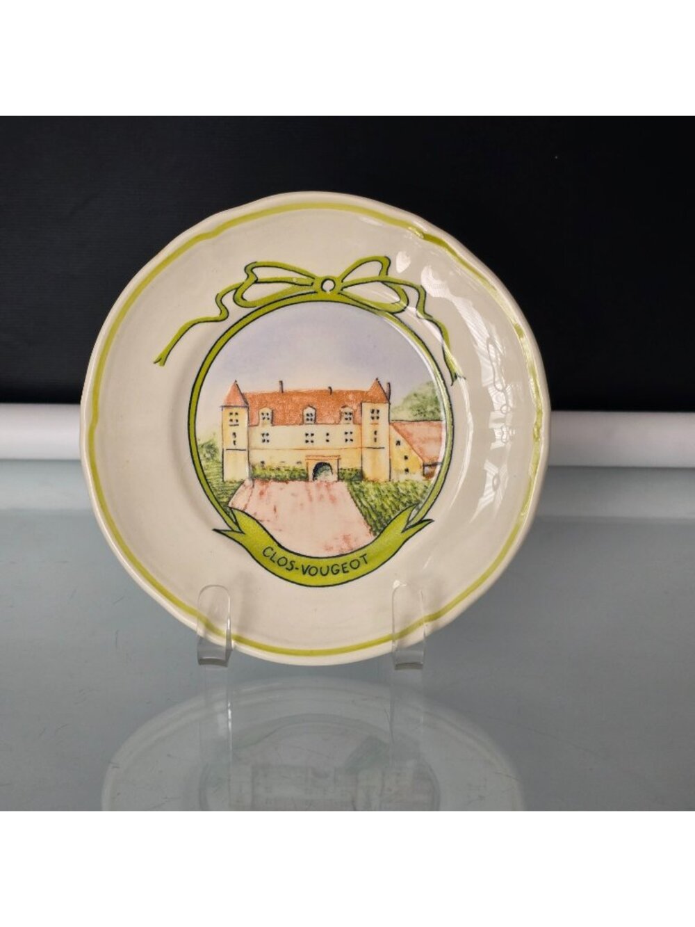 CLOS-VOUGEOT Wine Chateau By Longchamp France Vintage Canape Appetizer Plate 6"